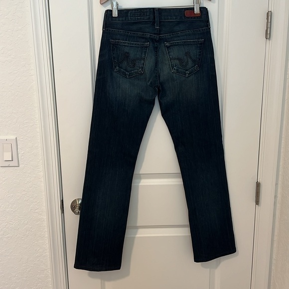 AG Adriano Goldschmied Tomboy Boyfriend Fit Dark Wash Blue Denim Jeans Size 24 - Picture 7 of 14